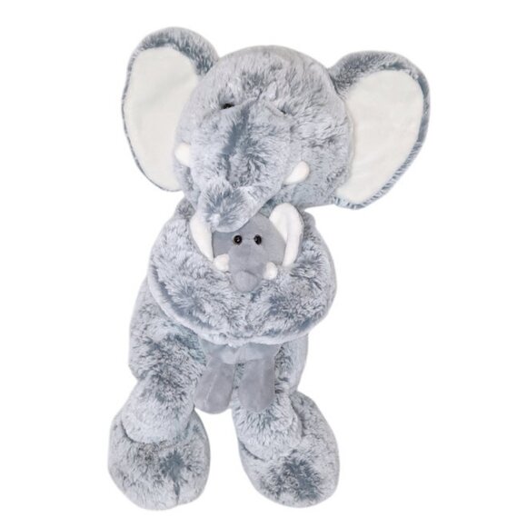 2018 ANIMAL ADVENTURE ELEPHANT MOM & BABY PLUSH STUFFED TOY 16" & 7" - Picture 2 of 7